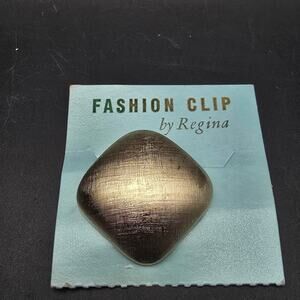 Scarp Clip Sweater Clip By Regina Brushed Gold Tone Square
